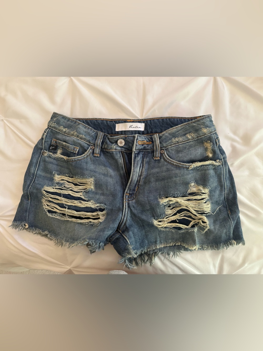 Kancan Distressed Blue Denim Cutoff Shorts Size 3